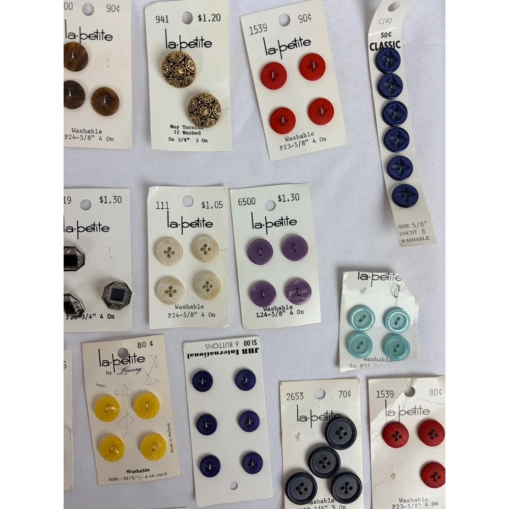 Vintage La Petite Lansing Sewing Button Lot JHB International Assorted Colors 32